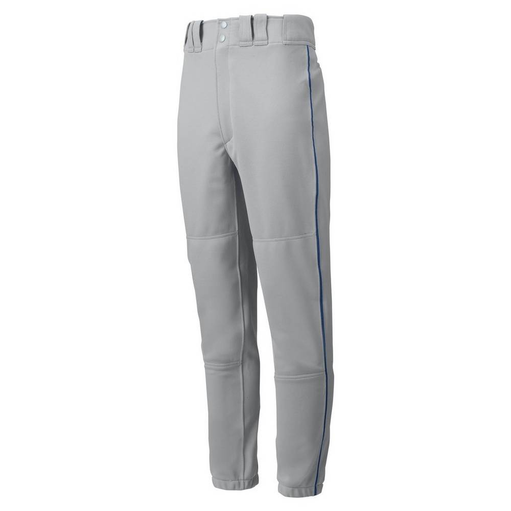 Pantaloni Mizuno Baseball Premier Piped Uomo - Grigie/Blu Marino - 29150-DFWY